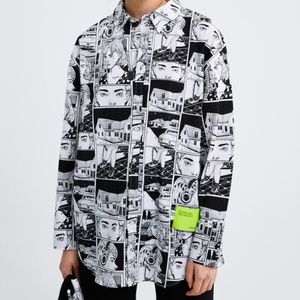 Zara Women in Art Ana Mushel Button Down Shirt